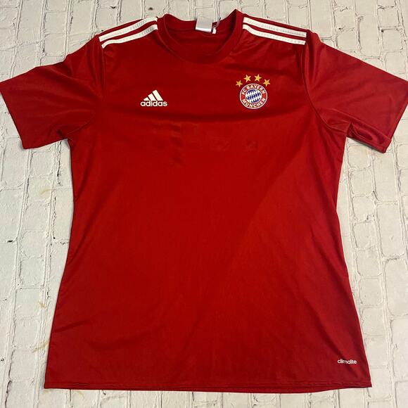 adidas mens fc bayer munich Climate Lshirt Polyester performance soccer practice - Picture 1 of 10